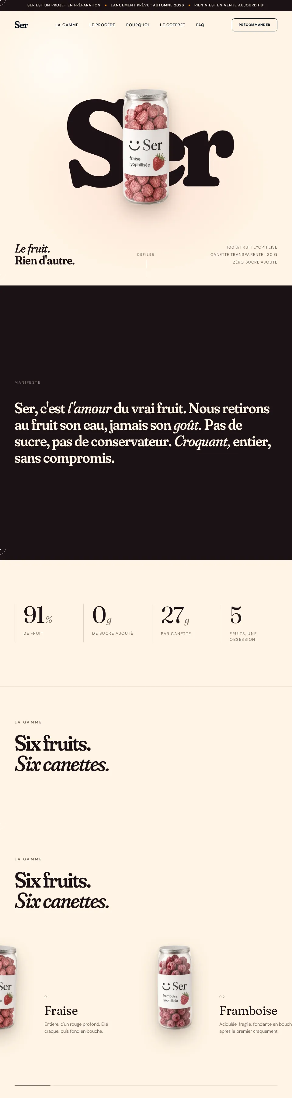 Le site eatser.fr, page complète